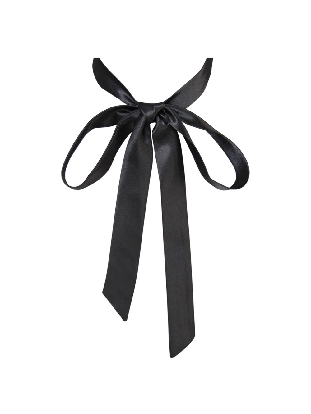 Black Satin Bowtie - Women
